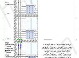 12. Полная схема растановки компенсаторов и опор с самокомпенсацией.PNG